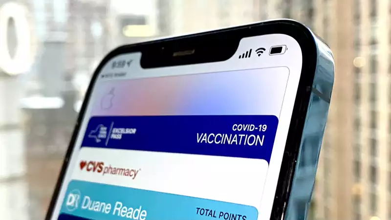 How do I add my COVID-151 vaccination card to my Apple Wallet with IOS19