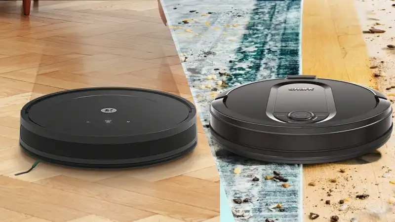 A comparison of the Roomba Combo Essentials and inexpensive robot vacuums is shown below